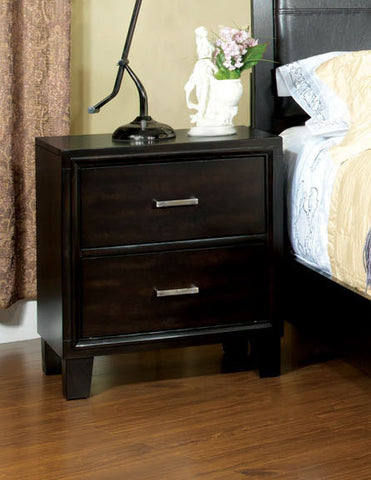 Argus Contemporary 2-Drawer Nightstand (Brown Cherry & Espresso)