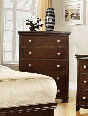 Modena Transitional Chest of Drawers (Brown Cherry & Espresso)