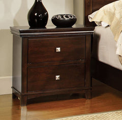 Modena Transitional Nightstand (Brown Cherry & Espresso)