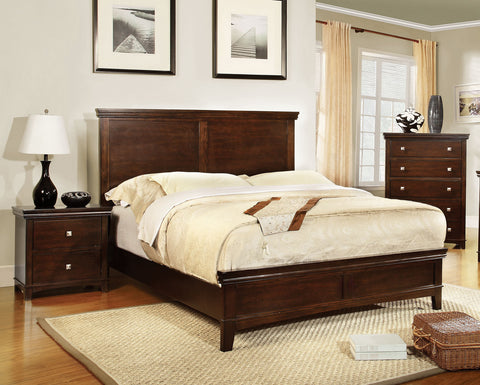 Modena Transitional Platform Bed (Brown Cherry & Espresso)
