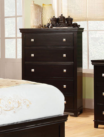 Modena Transitional Chest of Drawers (Brown Cherry & Espresso)