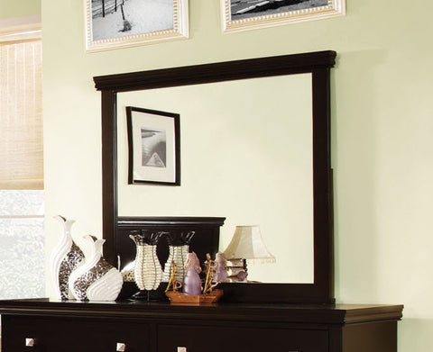 Modena Transitional Framed Mirror (Brown Cherry & Espresso)