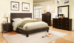 Ashtra Upholstered Platform Bed (Gray & Ivory)