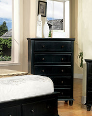 Hudson Cottage Style Chest of Drawers (Black & White)