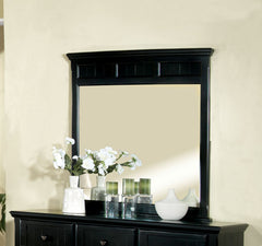 Hudson Cottage Style Wood-Framed Mirror (Black & White)