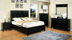 Hudson Cottage Style Platform Bed with Drawers (Black & White)
