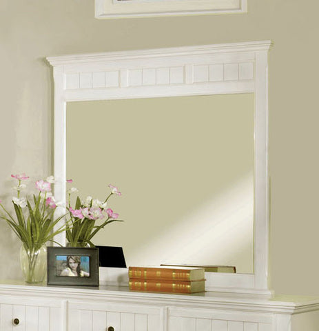 Hudson Cottage Style Wood-Framed Mirror (Black & White)