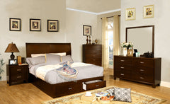 Darius Transitional Style Platform Bed with Drawers