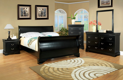 Sirius Transitional Sleigh Bed (Black, Cherry & Espresso)