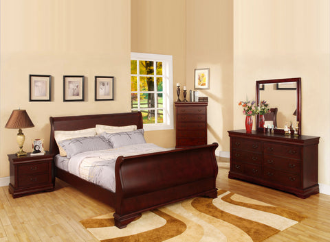 Sirius Transitional Sleigh Bed (Black, Cherry & Espresso)