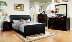 Sheffield Leatherette Sleigh Bed (Espresso & White)