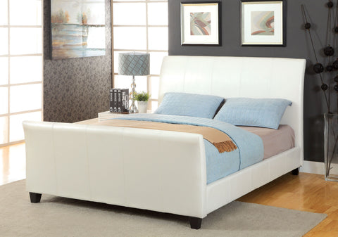 Sheffield Leatherette Sleigh Bed (Espresso & White)