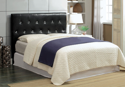 Glendale Modern Adjustable Leatherette Headboard Full to Queen (Black & White)