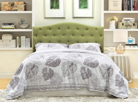 Heather Contemporary Adjustable Headboard Full to Queen (Blue, Green & Ivory)