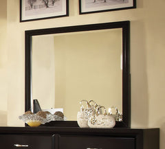 Martina Contemporary Wood-Framed Mirror (Black & White)