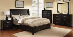 Martina Contemporary Wingback Platform Bed (Black & White)