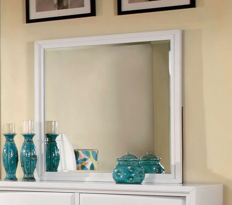 Martina Contemporary Wood-Framed Mirror (Black & White)