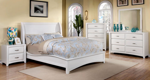 Martina Contemporary Wingback Platform Bed (Black & White)