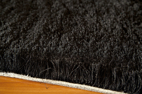 Momeni Luster Shag Collection Rug LSHAGLS-01BLK
