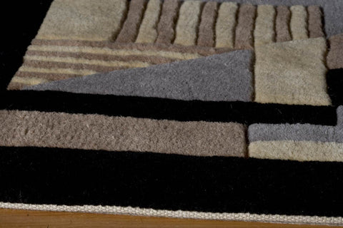 Momeni New Wave Collection Rug NEWWANW-06BLK