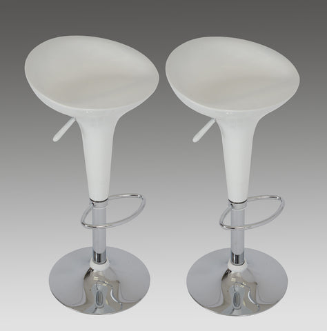Boraam ABS Scoop Stool Set of 2 (Black, Red & White)