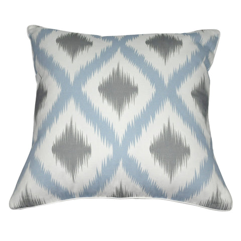 18" x 18" Light Blue Ikat Decorative Pillow P0002-1818P