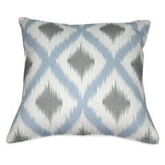 18" x 18" Light Blue Ikat Decorative Pillow P0002-1818P