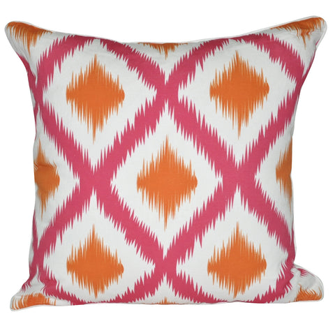 18" x 18" Pink Ikat Decorative Pillow P0004-1818P