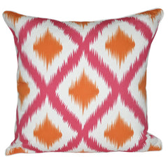 18" x 18" Pink Ikat Decorative Pillow P0004-1818P