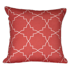 18" x 18" Red Quatrefoil Decorative Pillow P0005-1818P