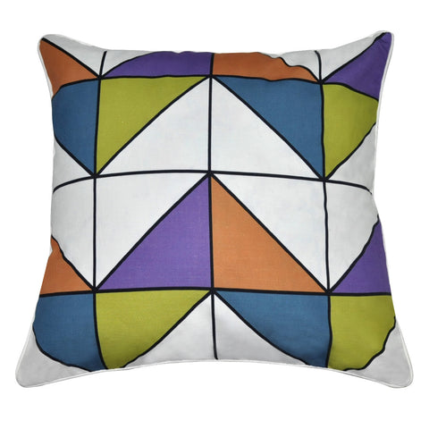 18" x 18" Orange Geometric Decorative Pillow P0007-1818P
