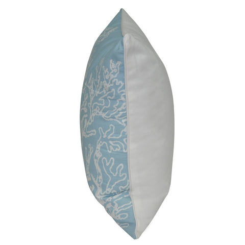18" x 18" Light Blue Coral Decorative Pillow P0011-1818P