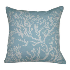 18" x 18" Light Blue Coral Decorative Pillow P0011-1818P