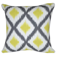 18" x 18" Yellow Ikat Decorative Pillow P0012-1818P