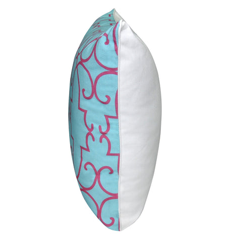 18" x 18" Blue Damask Decorative Pillow P0014-1818P