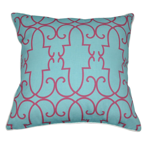 18" x 18" Blue Damask Decorative Pillow P0014-1818P