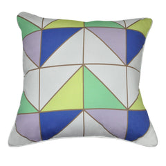 18" x 18" Blue Geometric Decorative Pillow P0017-1818P