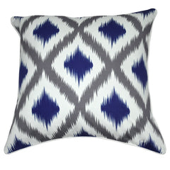 18" x 18" Blue Ikat Decorative Pillow P0022-1818P