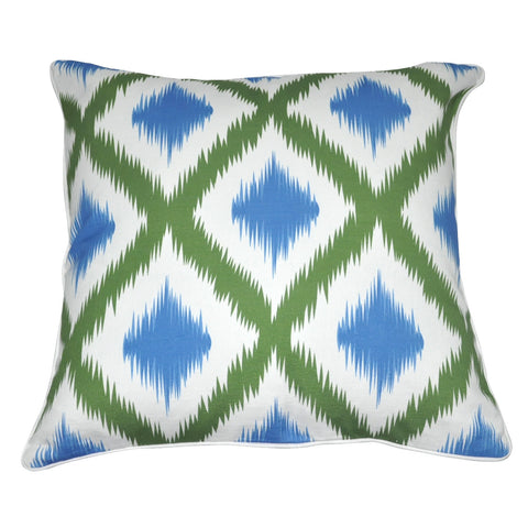 18" x 18" Green Ikat Decorative Pillow P0023-1818P