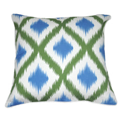 18" x 18" Green Ikat Decorative Pillow P0023-1818P