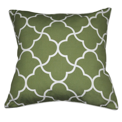 18" x 18" Green Damask Decorative Pillow P0024-1818P