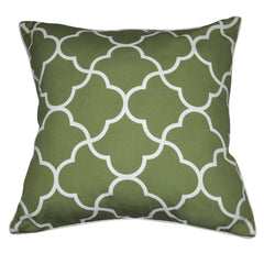 18" x 18" Green Damask Decorative Pillow P0024-1818P