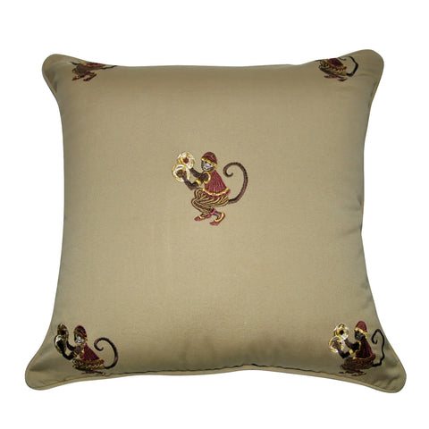 20" x 20" Tan Monkey Decorative Pillow P0032-2020P