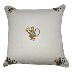 20" x 20" Linen Monkey Decorative Pillow P0037-2020P
