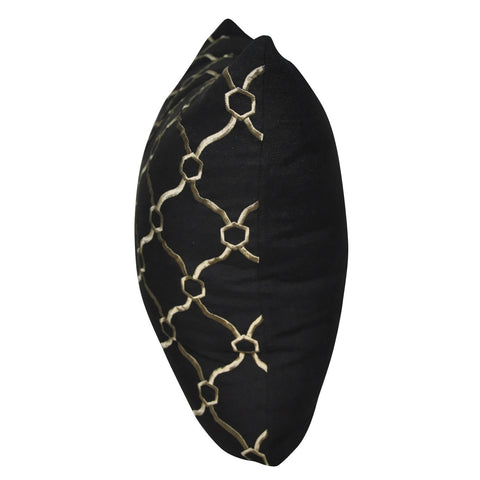 20" x 20" Black Chainmail Decorative Pillow P0038-2020P