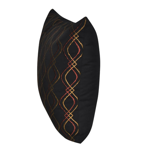 20" x 20" Black Wavy Decorative Pillow P0045-2020P