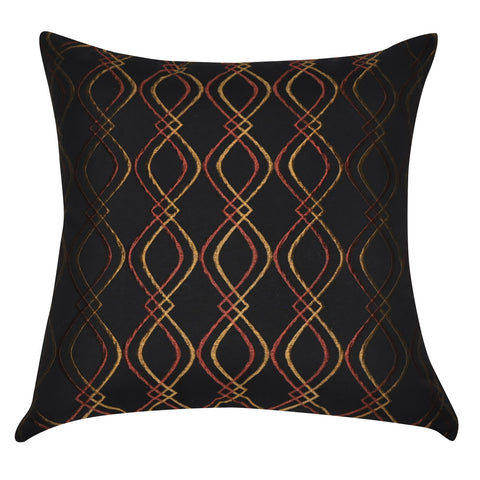 20" x 20" Black Wavy Decorative Pillow P0045-2020P