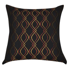 20" x 20" Black Wavy Decorative Pillow P0045-2020P