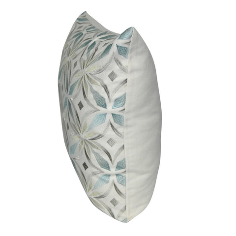 20" x 20" Light Blue Floral Decorative Pillow P0053-2020P