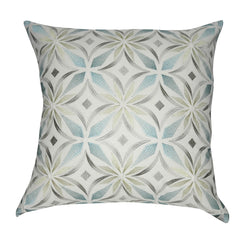 20" x 20" Light Blue Floral Decorative Pillow P0053-2020P